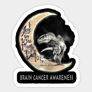 brain cancer dinosaur moon Sticker